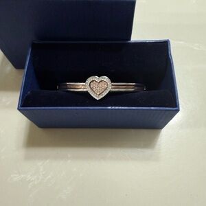 Swarovski Heart Bracelet with Rose Gold and Silver Accents
